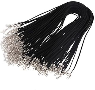 YEYULIN 3mm Black Suede Leather Necklace Cord with Lobster Clasp 18inch
