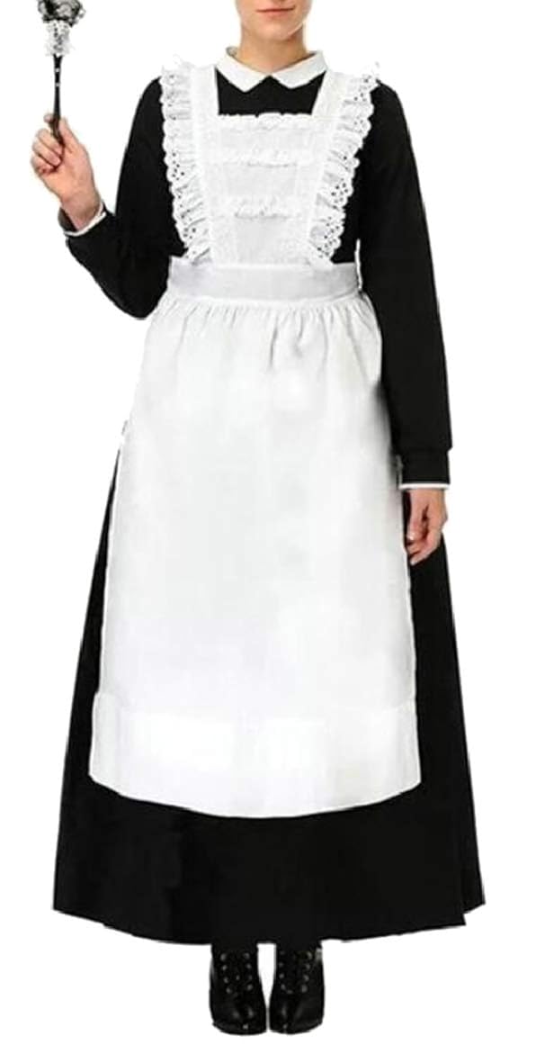 security Womens Classic Cozy Maid Costume Cosplay Halloween Fancy Long