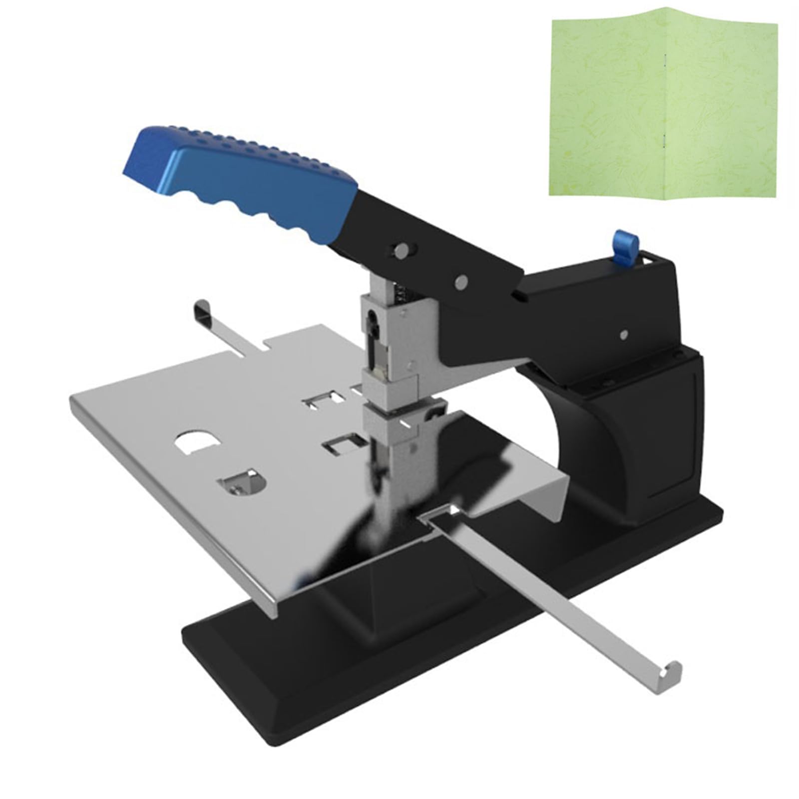 Grapadora manual de puntada de sillín resistente, grosor de encuadernación de 6,5 mm, modos de grapado plano y de sillín, ideal para oficina y uso doméstico, herramienta de encuadernación de papel