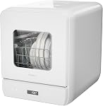 Hermitlux Countertop Dishwasher, 5 Washing Programs Portable Dishwasher With 5-Liter Built-in Water Tank For Glass Door