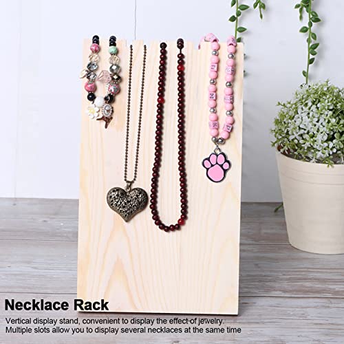 MOUMOUTEN Jewelry Display Stand Storage Rack, 9 Slots Wooden Jewellery Displayed Equipment, Necklace Display Wood Frame - Image 4