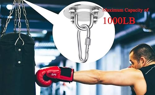 Uouteo 10 Pieces Heavy Bag Hanger Wall Mount Bracket, Ceiling Anchor Punching Bag Mounts Holds Up To 1000 Lb Capacity Hammock Hanging Accessories For Punching Bag, Suspension Strap, Hanging Chair #TOP1
