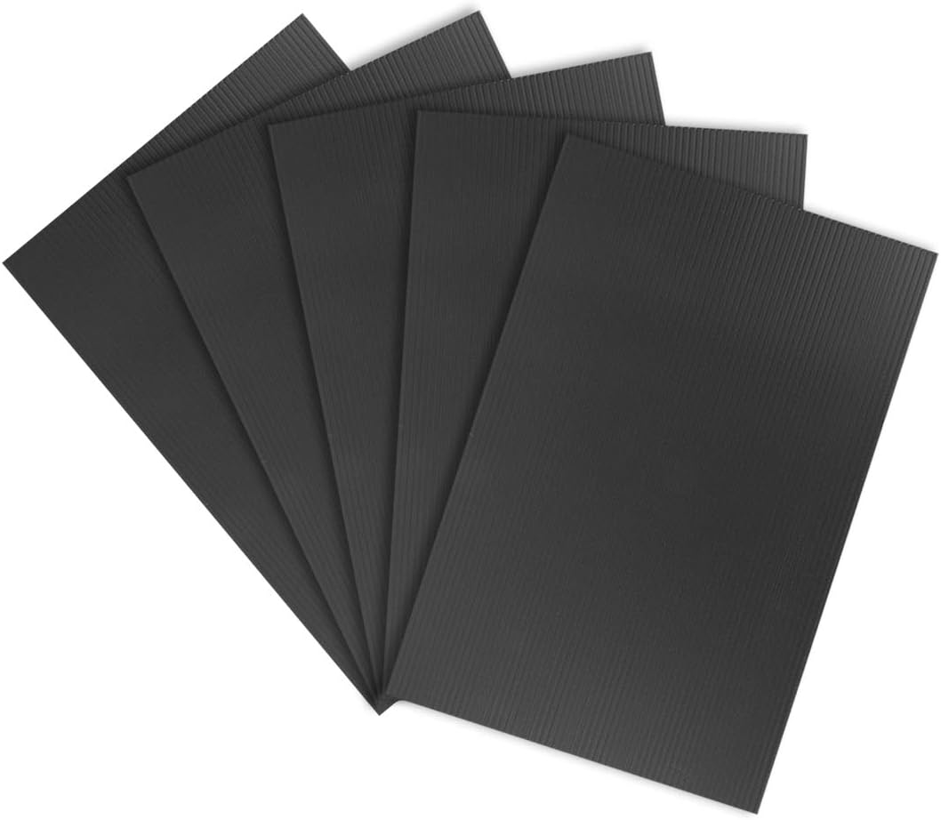 sourcing map Corrugated Plastic Sheets,3mm Black Blank Yard Lawn Signs,8 Inch x 12 Inch,Waterproof Sign Blank Board 5pcs