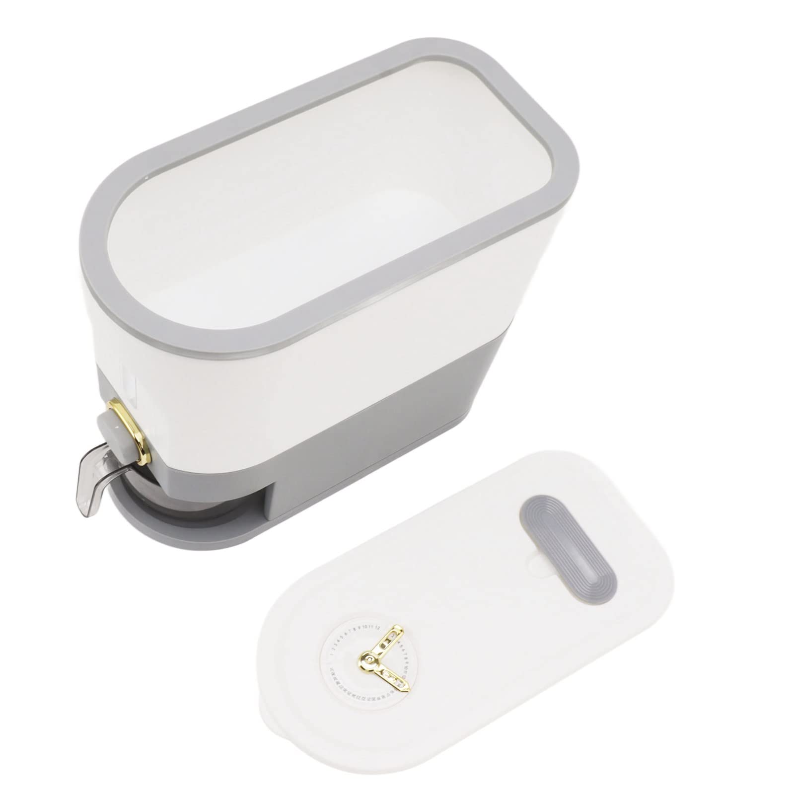 Domary Contenitore di Stoccaggio Ermetico di Grande capacità per Dispenser Riso per Uso Domestico in con Materiale PP e PET (Grigio)