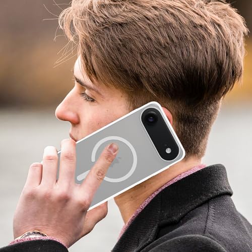 Image of amazon basics Luxury Paper Thin Case Cover for iPhone 17 Air | Matte Finish | Compatible with magsafe | (White, iPhone 17 Air)