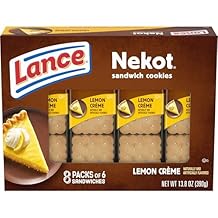 Lance Sandwich Cookies, Nekot Lemon Creme, 8 Individually Wrapped Packs, 6 Sandwiches Each