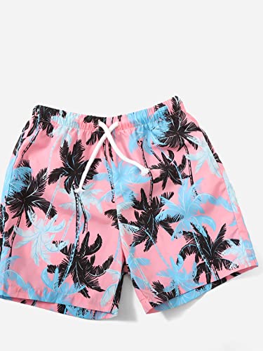 Image of WDIRARA Toddler Boy's 2 Piece Outfit Tropical Print Short Sleeve Tee and Shorts Set Multicolor 7Y