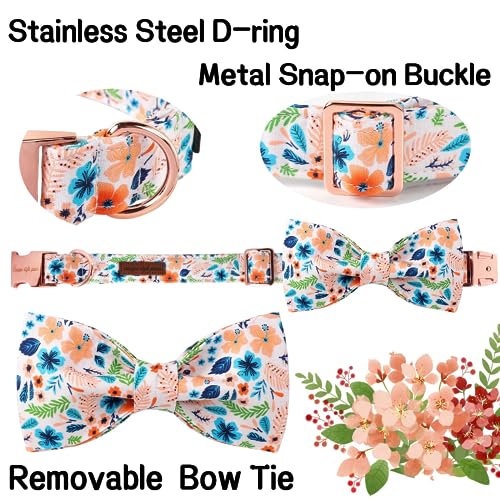 Unique style paws Dog Collar, Peach Flower Dog Collar - Image 2