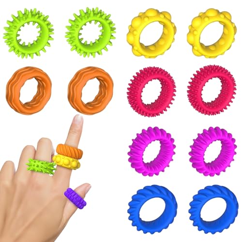 12 Stück Fidget Toys Set - Inklusive Fidget Ring & Sensorische Spielzeuge,...