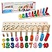 Felly Giochi Bambini 1 2 3 Anni, Giocattoli Educativi Montessori da Puzzle in Legno, Anelli impilabili per Imparare la Matematica Contare e Imparare i Colori, Giochi Educativo Set Regalo