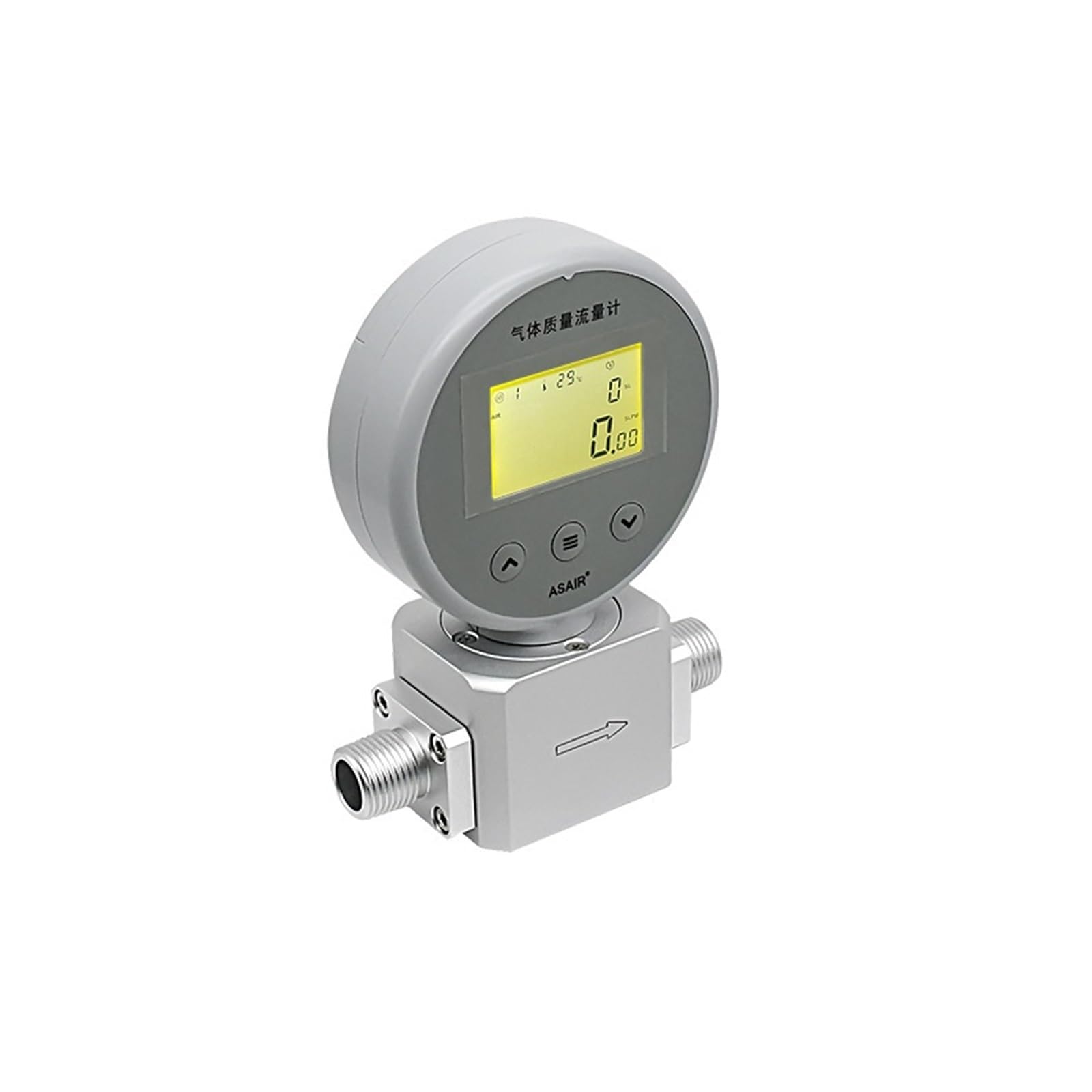 Water Flow Meter, Thermal Mass Gas Flow Meter, High Precision for Compressed Air & Oxygen Measurement(1-100L/min)