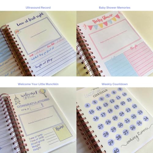 Image of Pregnancy Journal for Pregnant Women - 40-Week Bump Tracker & Memory Book with Stickers | Guided Pregnancy Planner with Prompts, Milestone Pages & Hardcover Keepsake | Gift for Expecting Moms (Goth mom)