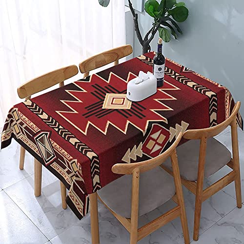 Rectangulaire Nappe Motif Ethnique Aztèque Amérindien Nappe De Table Anti Tache Nappe De Jardin Polyester Toile Cirée pour Jardin Fête Table À...