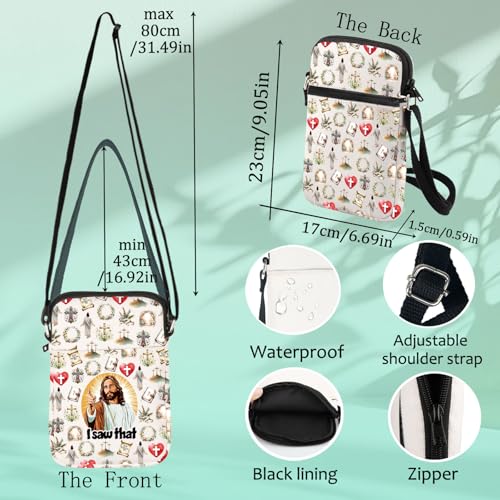 LEVLO Jesus Crossbody Bag Religious Gift I Saw That Jesus Christian Shoulder Bag Religious Christian Crosses Merch2
