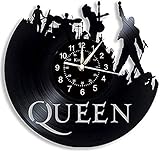 TZMR Reloj de Pared con Disco de Vinilo Queen y Regalo de cumpleaños de Freddie Mercury, Reloj de Pared con música de Banda de Rock de Freddie Mercury para músicos 2