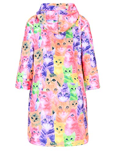 Jxstar Girls Bathrobes Kids Hooded Robes Plush Fleece Pajamas Soft Coral Sleepwear2