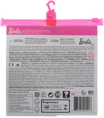 Barbie GRC85 - Barbie Moden 2er-Set, zwei Outfits für die Barbie-Puppe, Kleid, Blumenrock, Tanktop und zwei Accessoires… – Bild 6