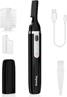 Dapsang Electric Eyebrow Trimmer for Women & Men - Painless Rechargeable Facial Razor with LED Light, Rinseable Blade for Face, Lips, Neck, Legs