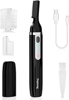 Dapsang Eyebrow Trimmer, Electric Eyebrow Razor for Women Men, Rechargeable Painless LED Light Facial Hair Shaver Remover with Rinseable Blade for Face Lips Neck Leg
