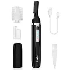 Eyebrow Trimmer Electric Eyebrow Razor for Women Men Rechargeable Painless LED Light Facial Hair Shaver Remover with Rinseable