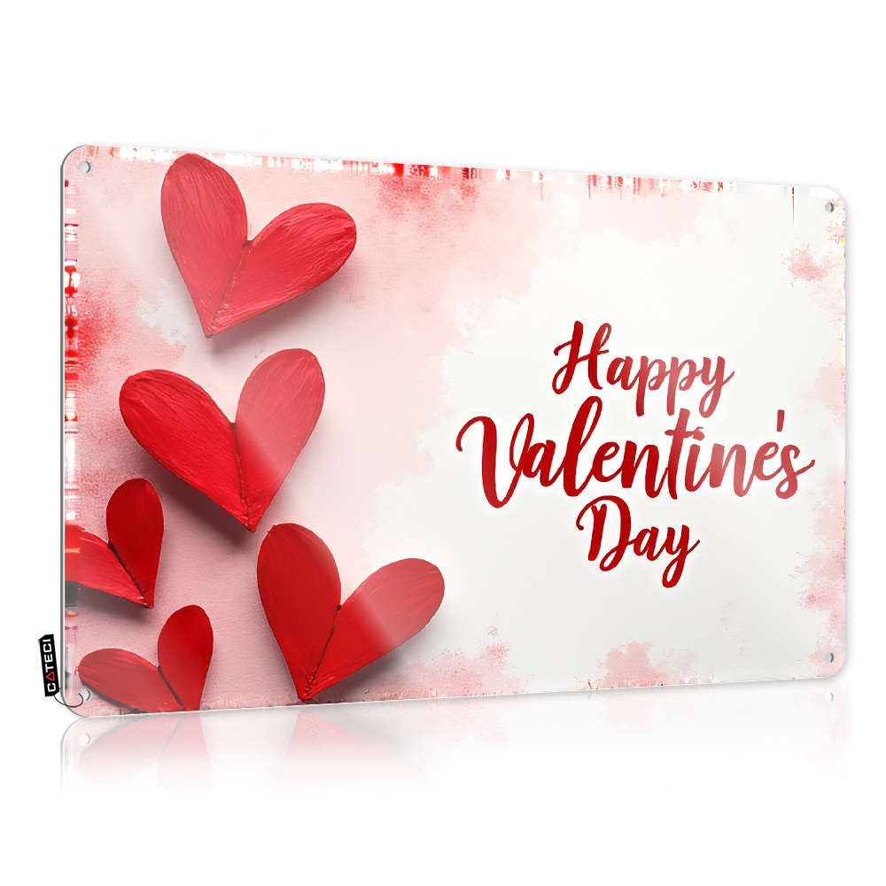 Sujd Men's Colour Western Decor For Sign Celestial Wall Metal Tin : Porch Welcome Tall | Happy Valentine's Day.