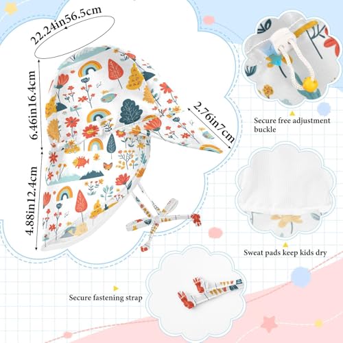 Colorful Flower Trees Kid Sunhat Baby Boys Bucket Hat Girls Sun Protection Wide Brim Travel Essentials4