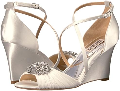 Badgley Mischka Women's Tacey Wedge Sandal, White, 8.5 M US | Image 6