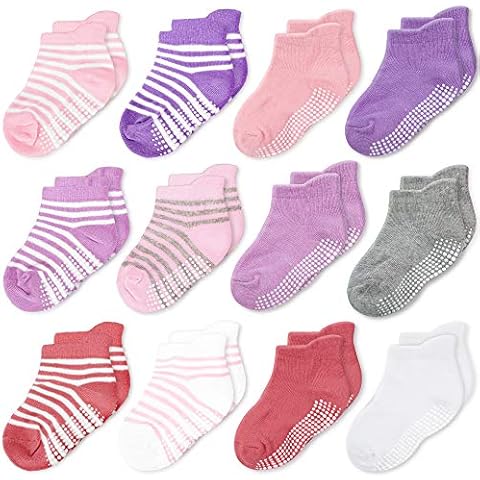 CozyWay Baby Non Slip Socks Toddler Socks With Grips Ankle for Infants Kids Little Girls Boys 6-12 Months Cover
