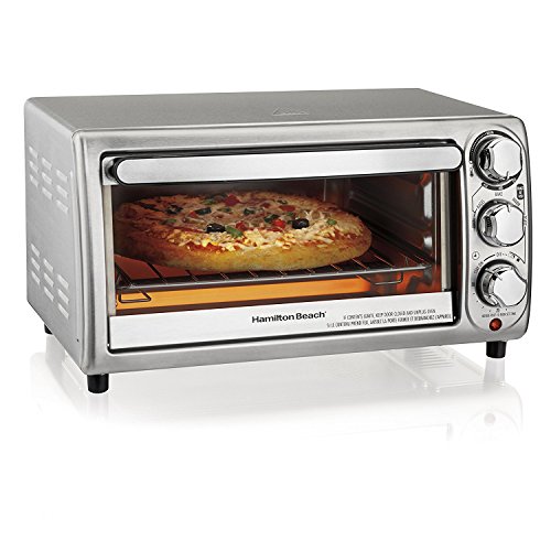 Hamilton Beach 4-Slice Countertop Toaster Oven with Bake Pan, Stainless Steel (31143)