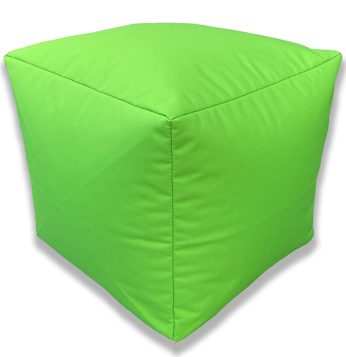 Beautiful Beanbags - Beanbag Cube Footstool - Water-Resistant Pouffe for Indoor or Outdoor Use - Manufactured in UK (Lime)