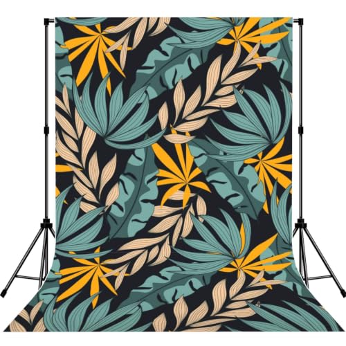 Home Studio Backdrop 5x7Ft Teal Yellow Palm Print