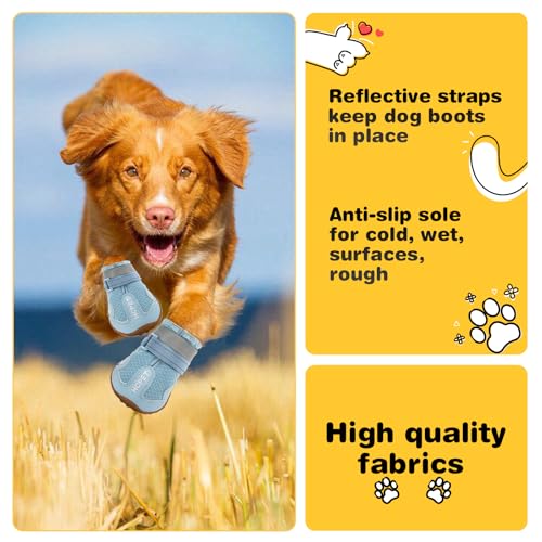 Hcpet-Dog-Shoes-Dog-Boots-for-Small-Dogs-Breathable-Medium-Dog-Booties-Paw-Protector-for-Summer-Hot-Pavement-Winter-Snowy-Day-Outdoor-Walking-Indoor-Hardfloors-Anti-Slip-Sole-Blue-Size-2 Hcpet Dog Shoes Dog Boots for Small Dogs Breathable Medium Dog Booties Paw Protector for Summer Hot Pavement Winter Snowy Day Outdoor Walking Indoor Hardfloors Anti Slip Sole Blue Size 2