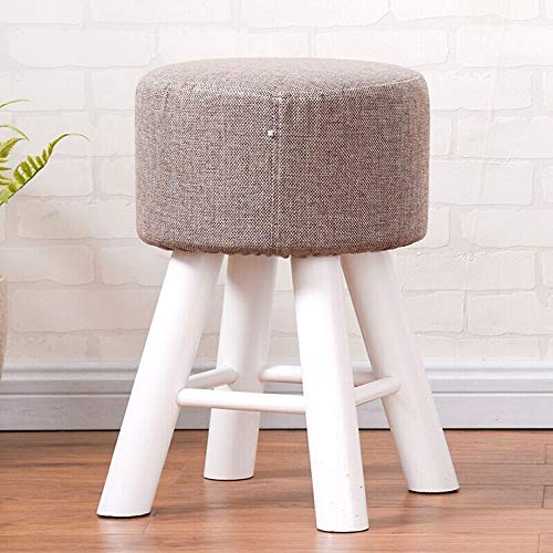Paddia Foot Stool Rest Round Stools Chair 4 Wooden Legs for Living Room Bedroom
