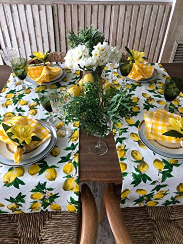2 Trilhos de Mesa Limão Siciliano + 4 Guardanapos + 4 Porta Guardanapos.