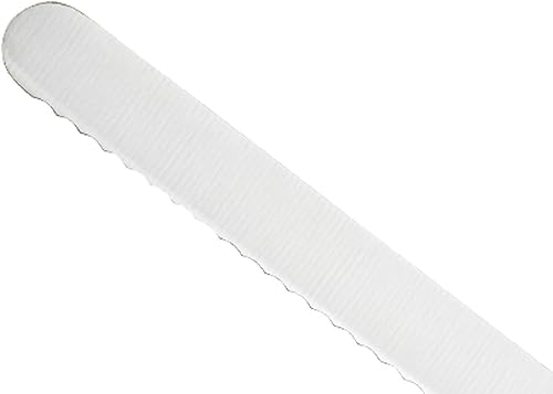 Vista 116 de Mercer Culinary Millennia Colors - Cuchillo Santoku, borde Granton de 7 pulgadas, color rojo