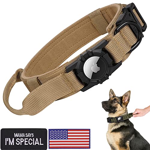 Tactical AirTag Dog Collar, FEEYAR Heavy Duty Air Tag Dog ...