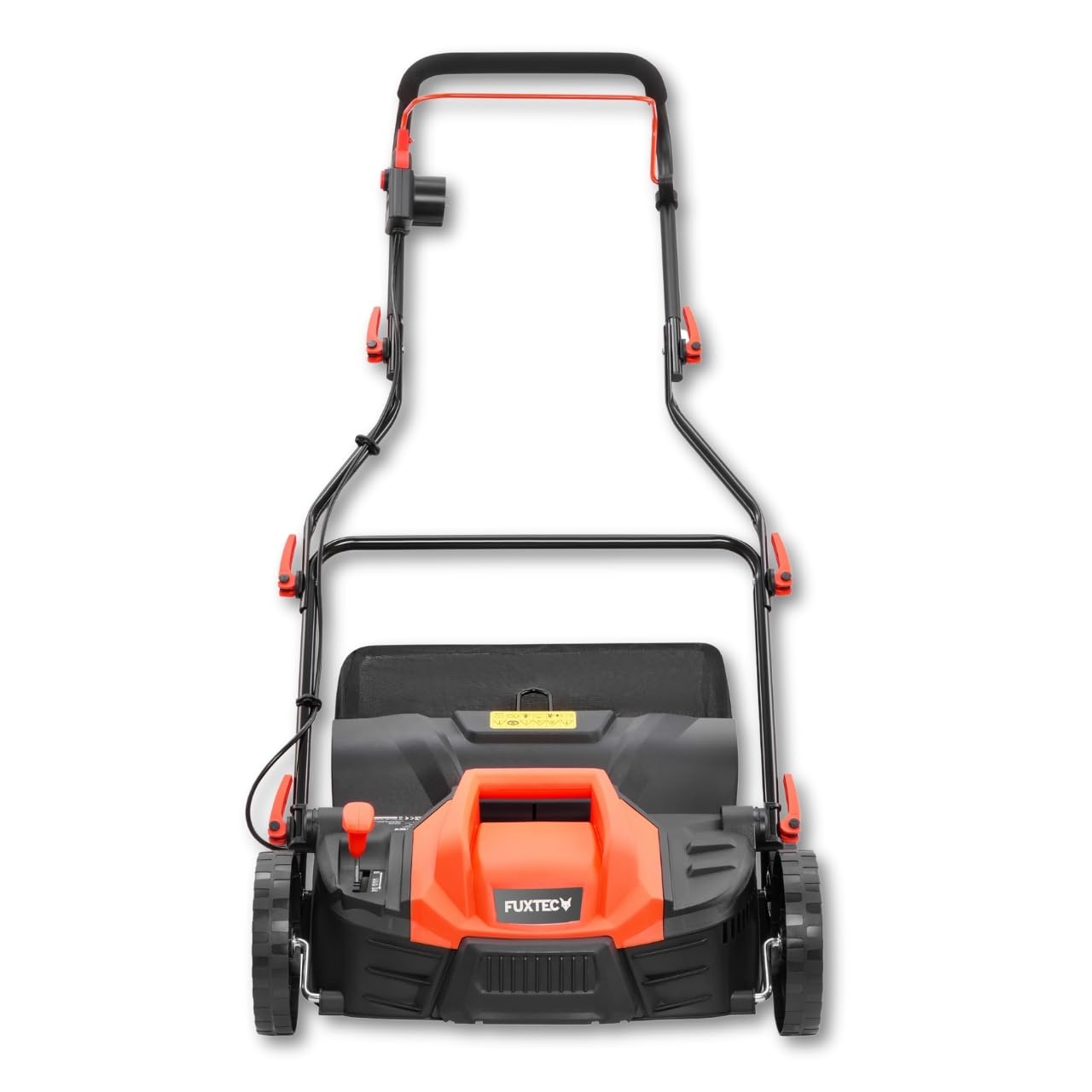 FUXTEC Scarificateur électrique FX-EV360, aérateur de gazon avec 1500 watts de puissance, largeur de travail 36 cm et réglage de la profondeur sur 5 niveaux, bac de ramassage 45 L