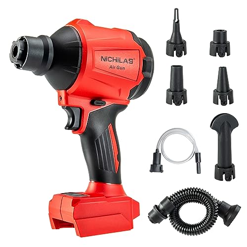 Nichilas Air Duster Vacuum Cleaner 2 in 1, Cordless Leaf Blower Cleaning Gun Brushless Duster Compatible with Milwaukee M18 Battery (Battery Not Included)