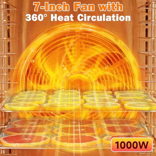 Image of SUCISENI Food Dehydrator Machine for Jerky 11ft, 12 Trays 1000W Stainless Steel Dehydrator with 24H Timer 195℉ Temperature Control, Food Dryer Dehydrated for Meat, Fruits, Veggies, Dog Treats