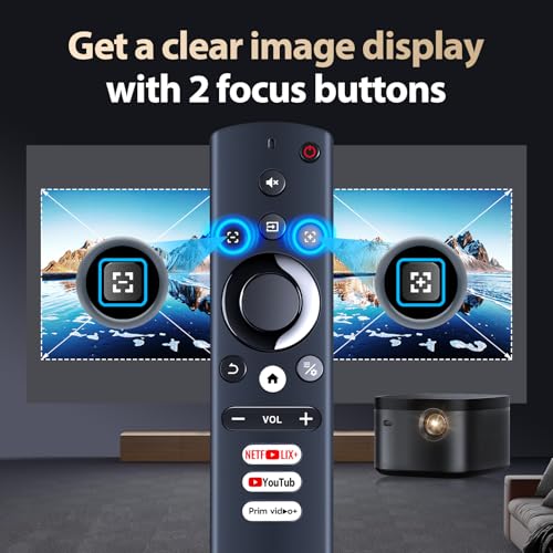 Image of RETROSUN Replacement Remote Control Compatible with AURZEN Boom 3 Projector ＆ goodee Boom NexiGo HAPPRUN 11 iSinbox Projector（Supports Bluetooth and Infrared Pairing）
