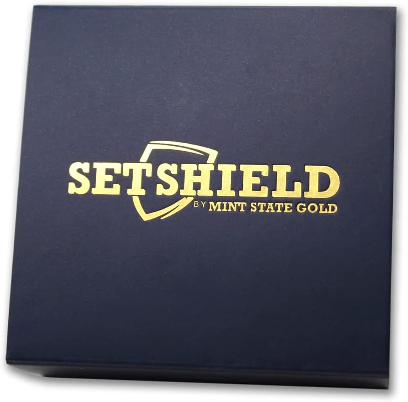 SetShield LED Lit Coin Presentation Box - Royal Blue Velvet with Universal Capsule - Luxury Case for Coin Collectors and Elegant Gift-Giving