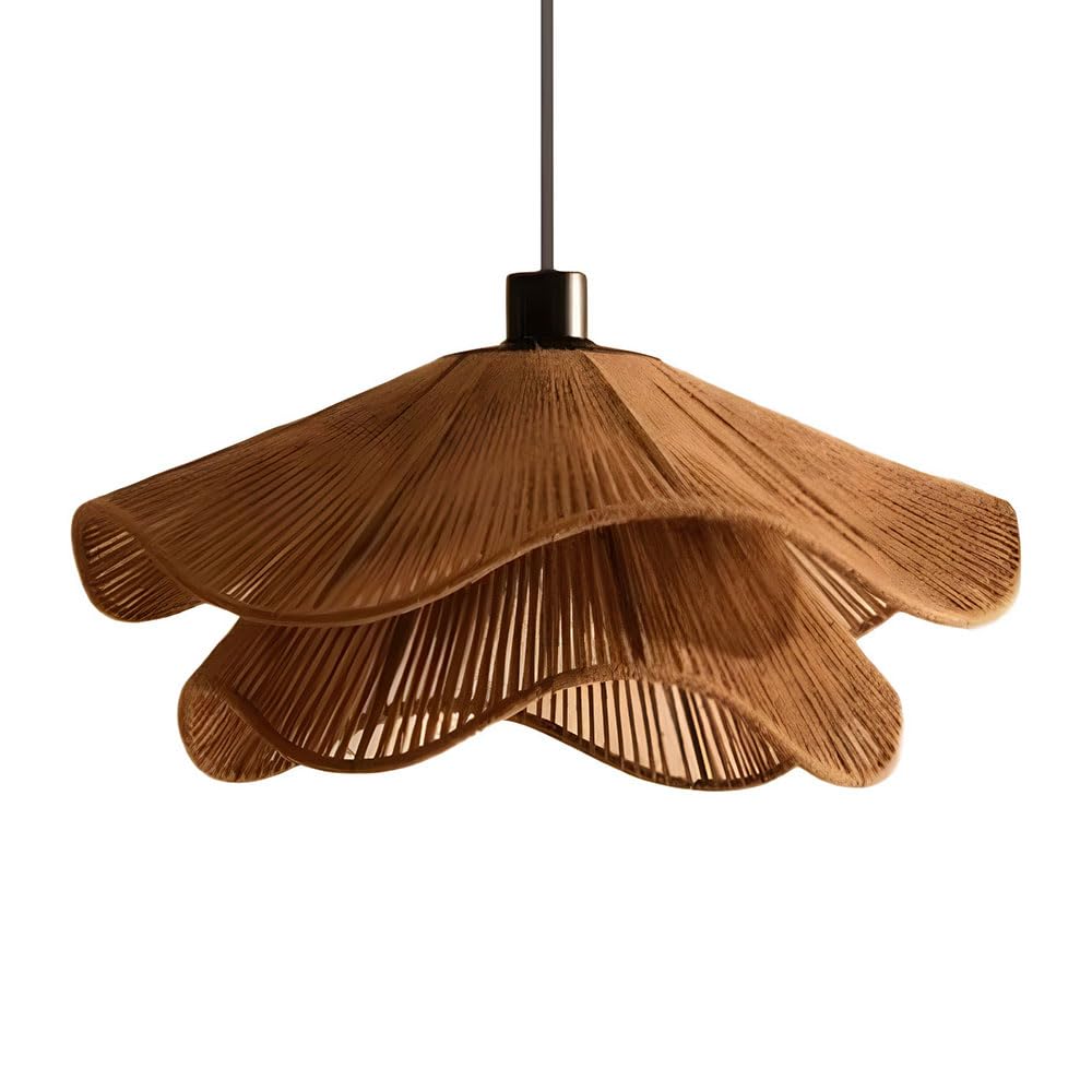LQZCXMF Double-Layer Chandelier Handmade Lightings Shade Vintage Hemp Rope Industrial Style Pendant Light E26 Socket Home Decor Hanging Pendant for Dining Living Room Bedroom Kitchen Foyer