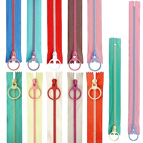 20 Pieces Coloured Resin Zippers, Sewing Zippers 20 cm and 30 cm,...