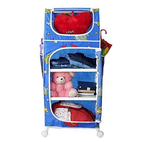 Image of Little One's | 4 Plastic Shelves Baby Wardrobe /Toy Organizer | Aquatic Blue | TB4 /FB