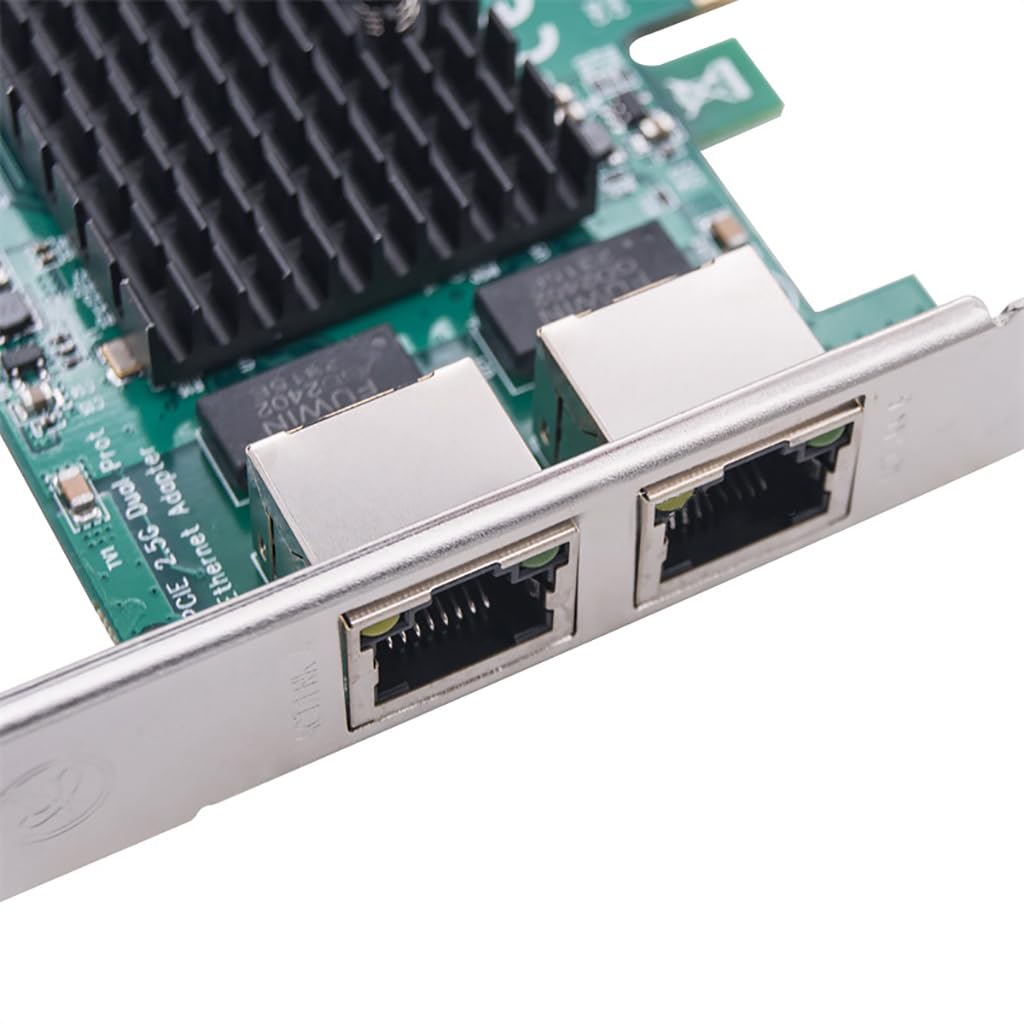 JMT Adattatore di rete Ethernet Scheda Rete Ethernet da PCI-E X1 a 2.5G a doppia porta RJ45 per PC desktop