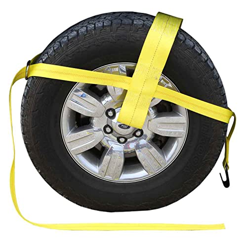 US Cargo Control Adjustable Tow Dolly Strap, 4 Inch Top Strap, Flat Hook End, Great for Tow Dolly Car Hauling, 3,333 Pound Working Load Limit