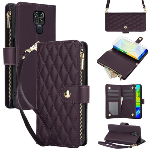 Coque Redmi Note 9 portefeuille à fermeture éclair pour voyager léger au quotidien