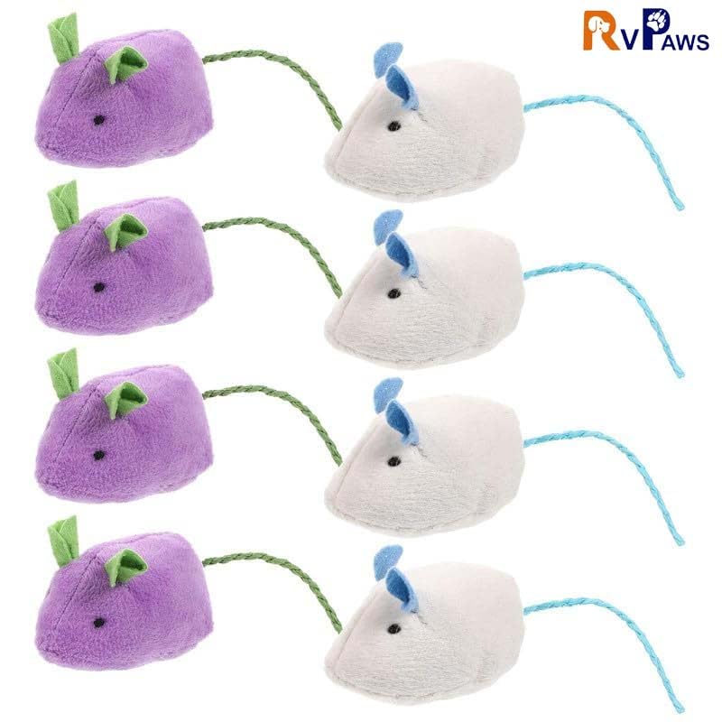 Image of Woofy 2 pcs Plush Mouse Cats Rattling Mice Amusement Toys Catnip Mice Toys Cat Mice Toys Kitten Stuffed Animal Toy Cat Catching Toy Mouse - Color May Vary