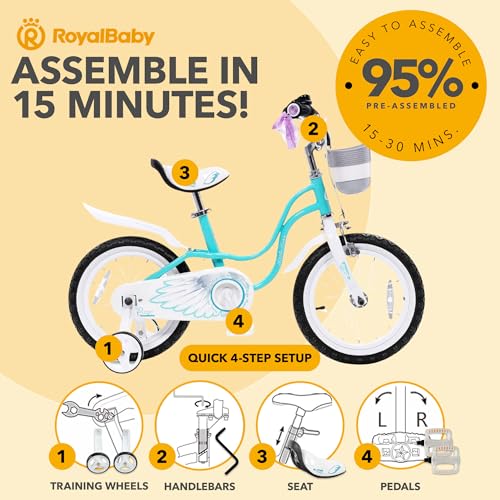 Image of Royalbaby Princess Girls Kids Bike 12 14 16 18 20 Inch Children Bicycle with Basket for Age 3-12 Years