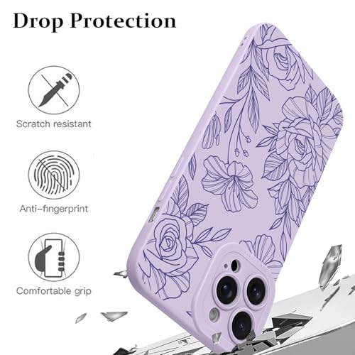 Coque iPhone 14 Pro fleur violette LSL en TPU souple antichoc - 2